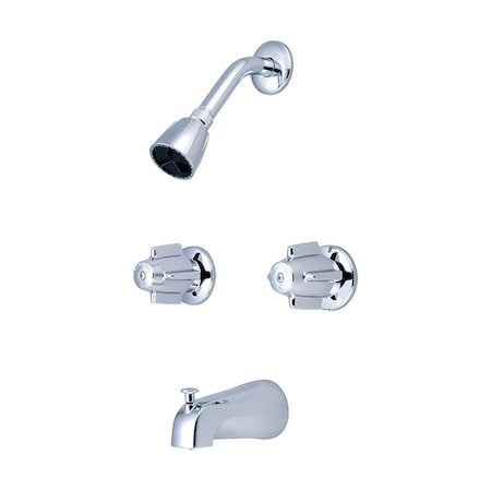 Central Brass Two Handle Tub & Shower Set Polished Chrome 0997